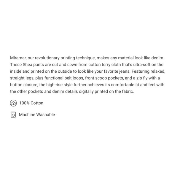 EUC rag & bone Miramar Shea Relaxed Straight Cotton Terry Sweatpant jeans, 29 - Picture 4 of 16